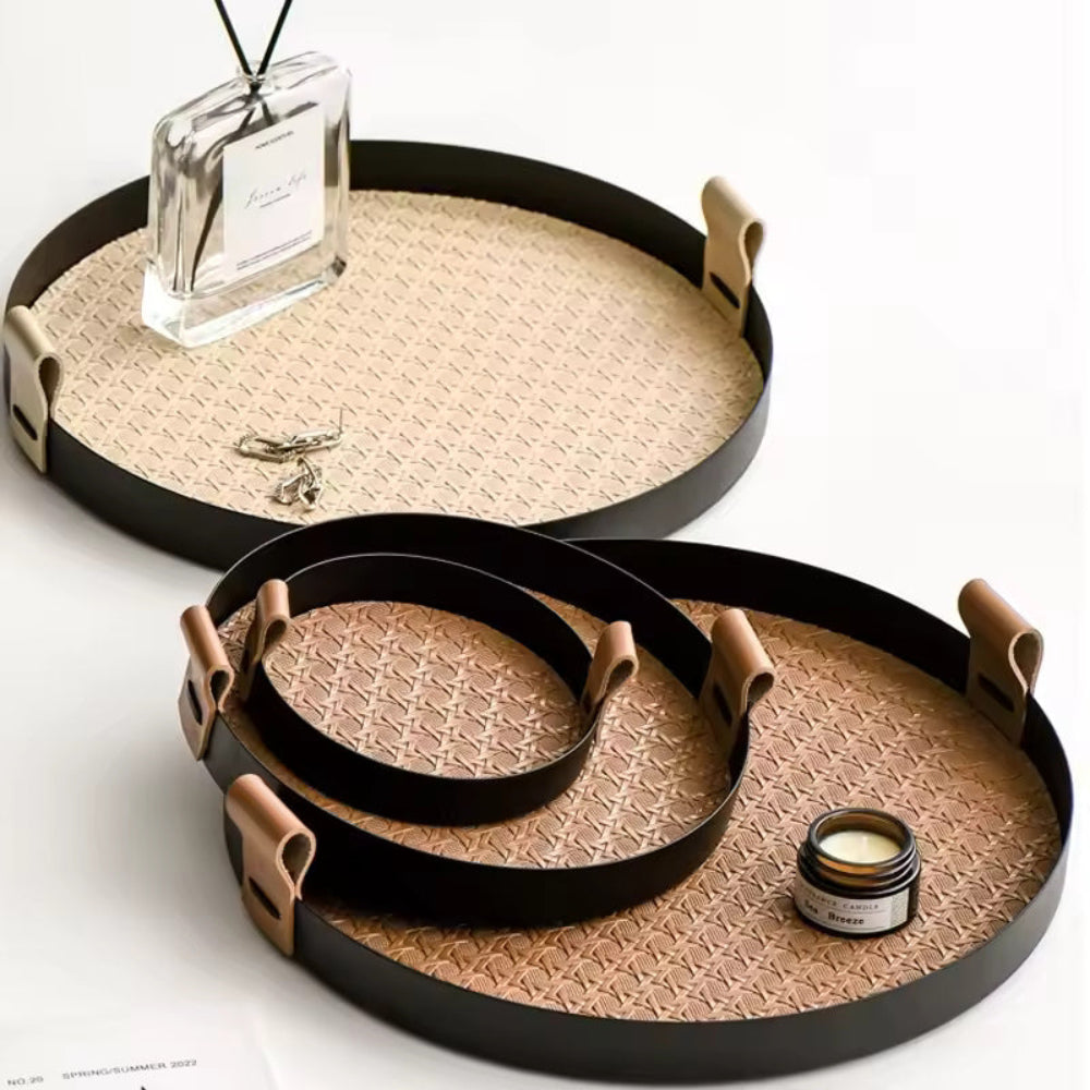 Nordic Rattan Weave Tray for Organizing