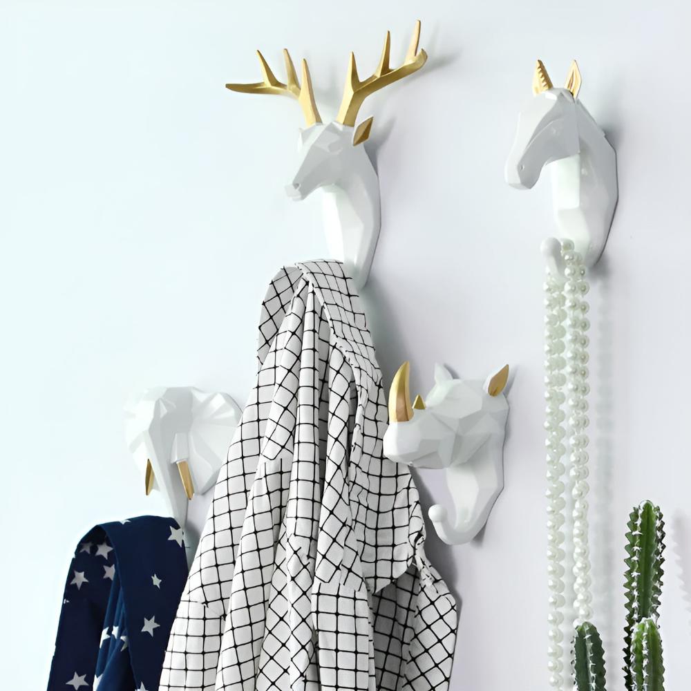 Animal Head Wall Hook Key Holder Organizer