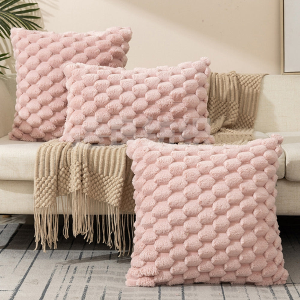 3D Plush Marshmallow Cushion Cover in Cream White