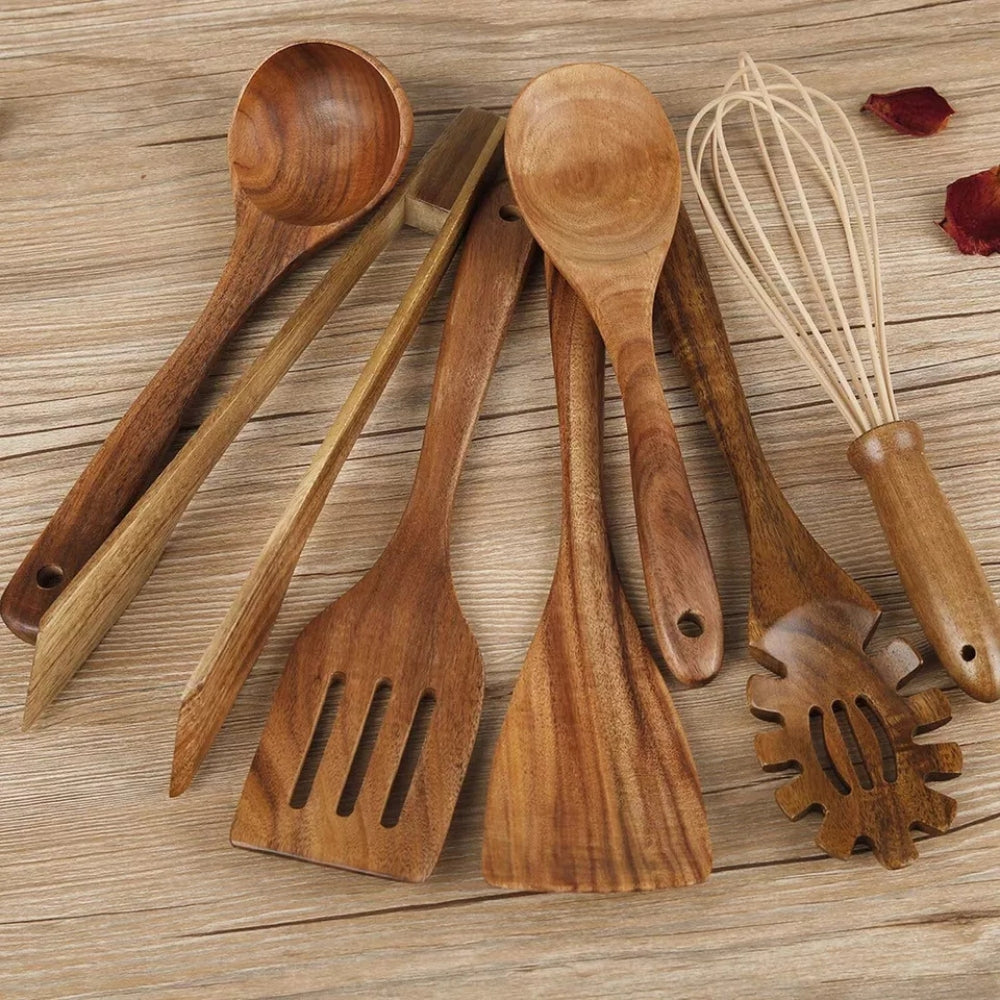 Premium 7-Piece Wooden Cooking Utensil Set