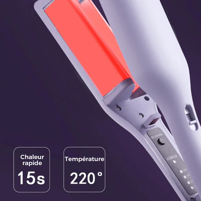 French Wave Hair Curler with Anti-Burn Design and Smart Temperature Control