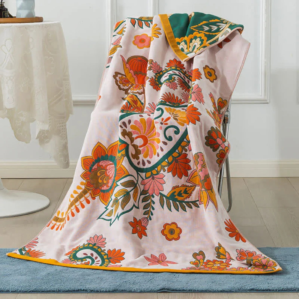 Floral Cotton Quick-Dry Towel