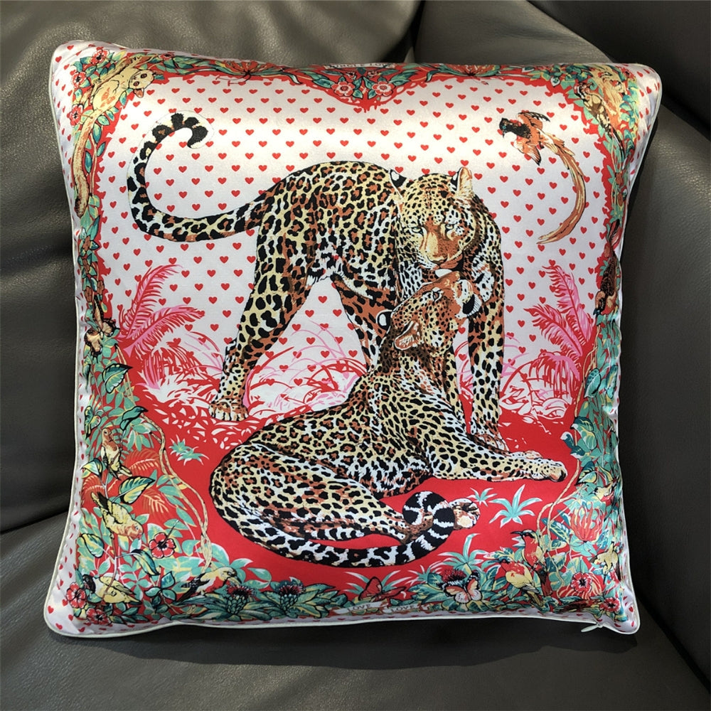 Luxe Jungle Love Leopard Cushion Cover 18x18 Inches
