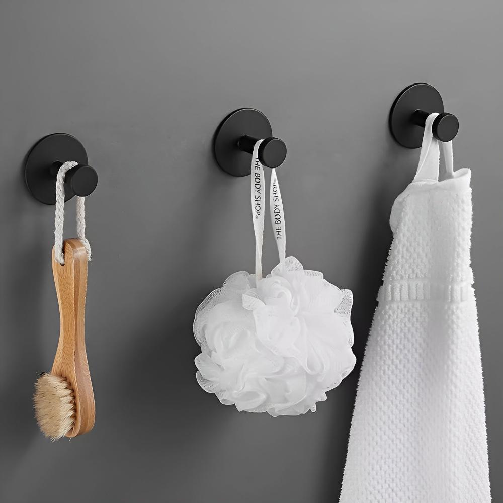 Stainless Steel Grip Lock Shower Hooks - Tool-Free, Waterproof, 7kg Capacity
