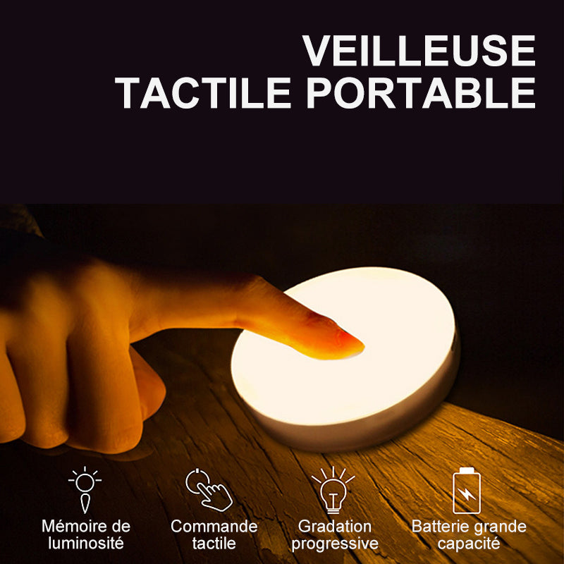 Portable Touch Night Lamp with Adjustable Brightness and Magnetic Mount