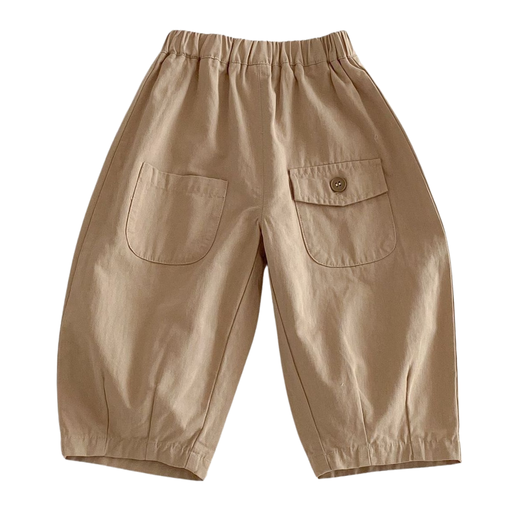 Comfortable Cotton Blend Cargo Pants for Toddlers and Kids with Pockets