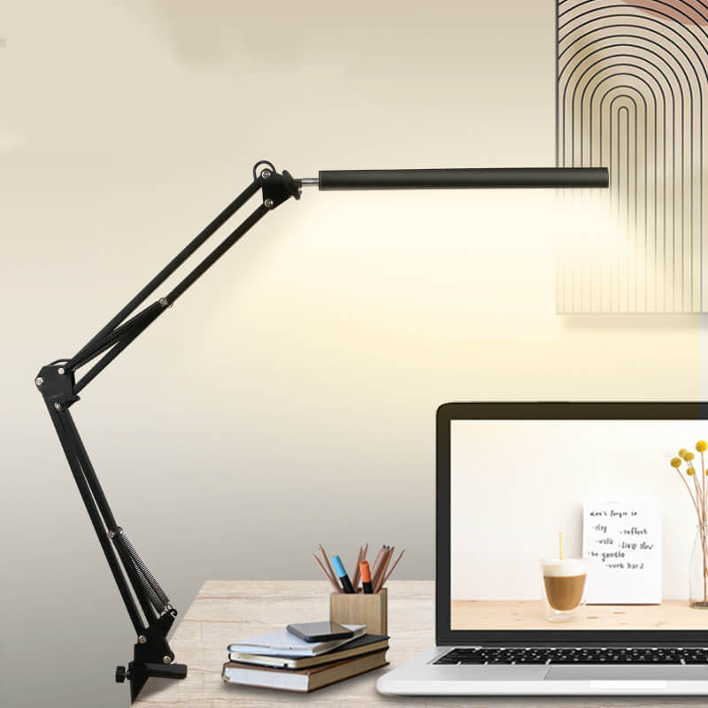 LED Adjustable Clip Desk Lamp with Long Arm and USB Power