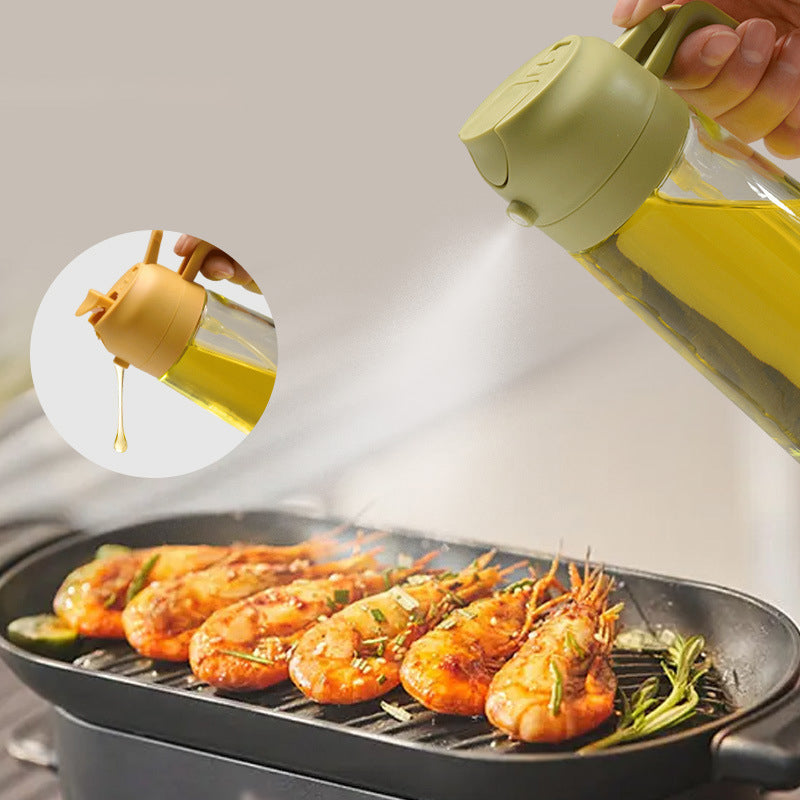 2-in-1 Glass Oil Sprayer and Dispenser with Precise Control