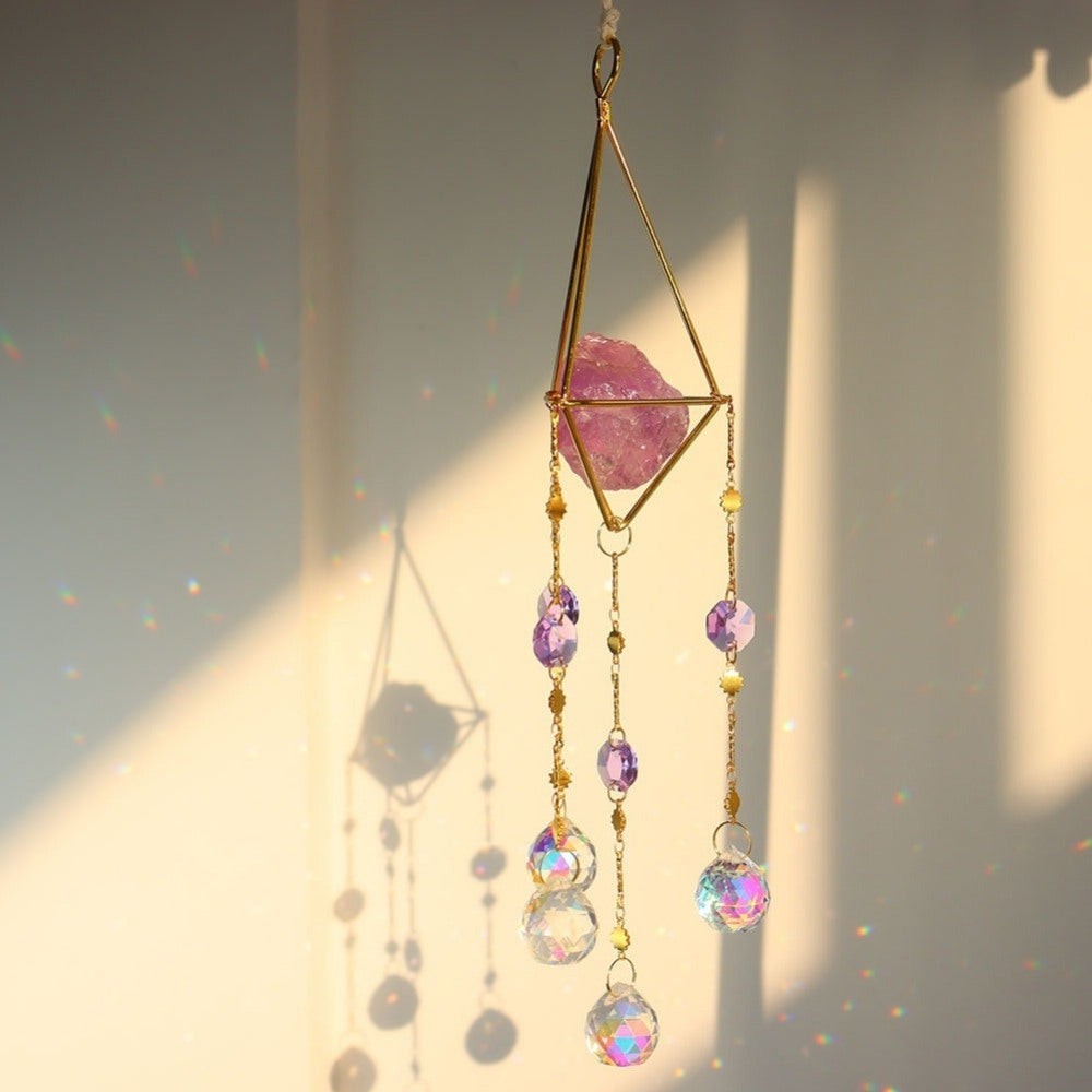 Crystal Beauty Wind Chime with K9 Crystals and Natural Stones