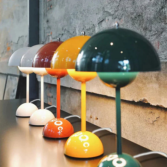 Mushroom-Style Nordic Table Lamp with Adjustable Brightness