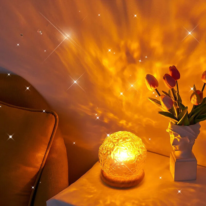 Unique Wave Effect LED Table Lamp with Crystal Design