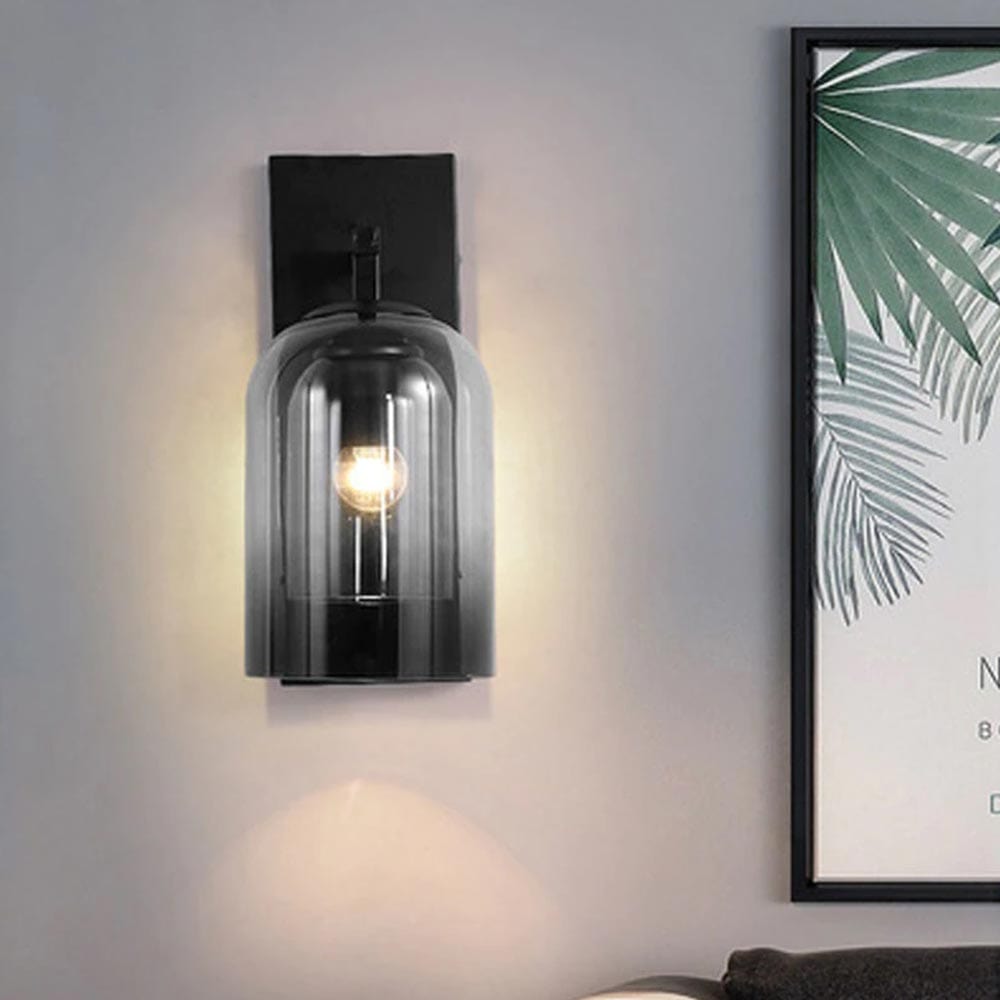 Contemporary Smoked Glass Wall Lamp