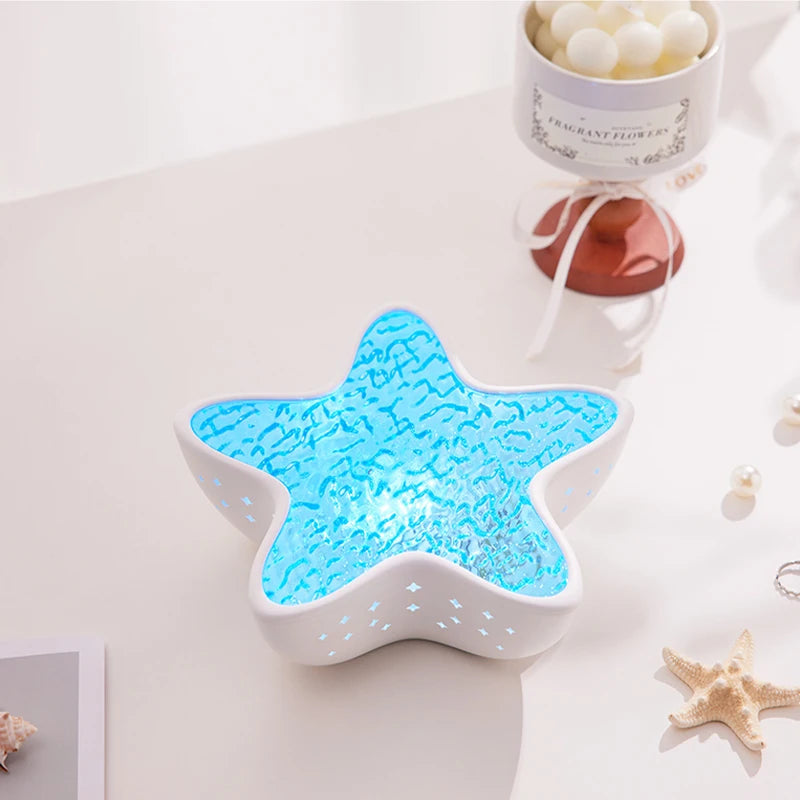 Starfish Ocean Wave Night Light Projector with 7 Color Modes