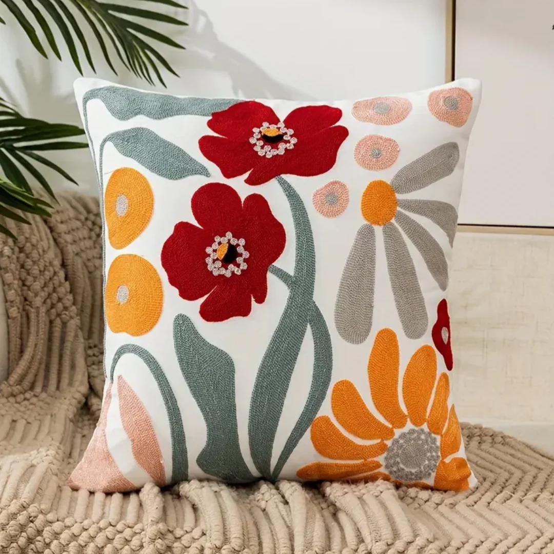Floral Print Decorative Cushion 18x18 Inches