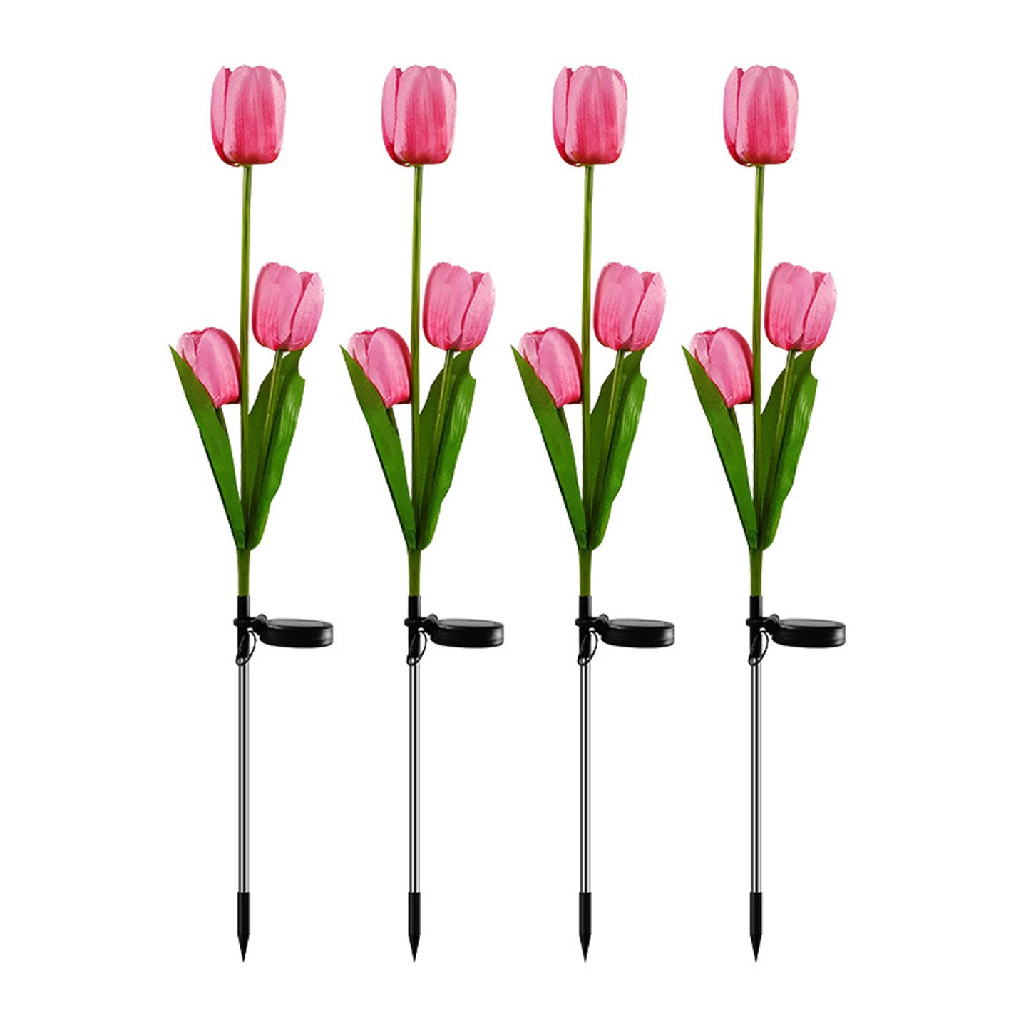 Solar LED Tulip Flower Garden Light Stake - Pink & Green
