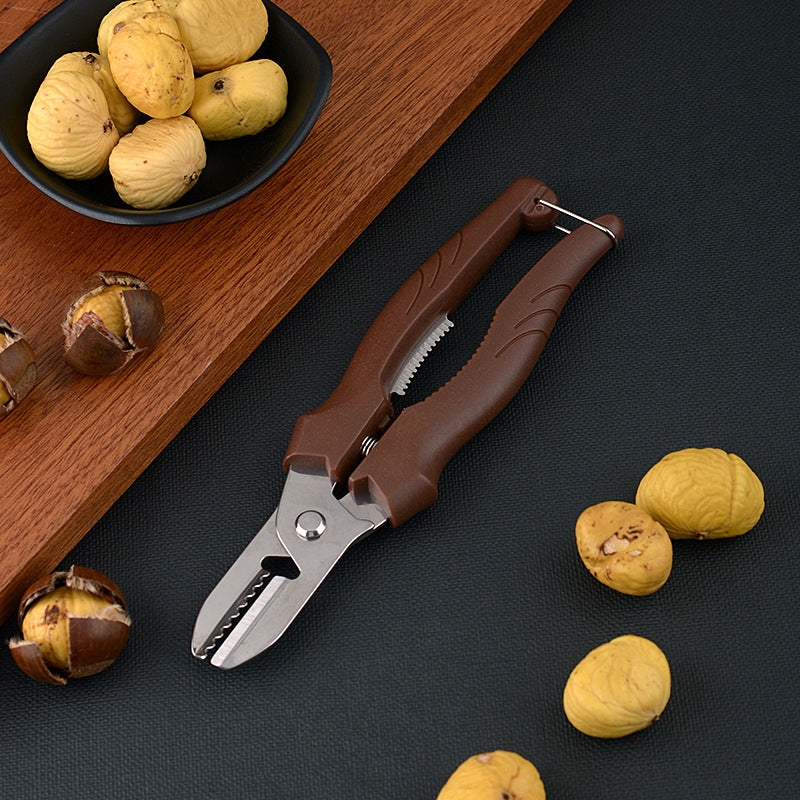 Stainless Steel Chestnut Peeling Tool with Ergonomic Handle