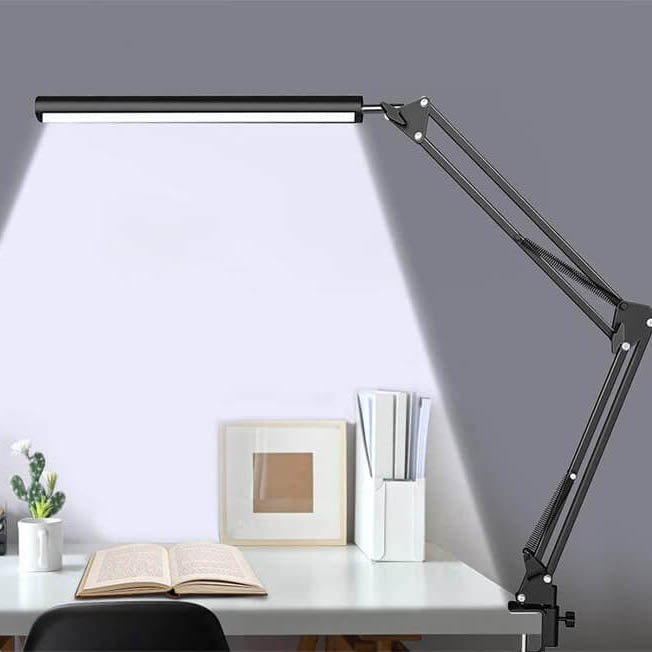 LED Adjustable Clip Desk Lamp with Long Arm and USB Power