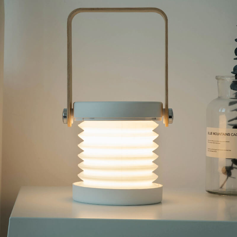 Foldable Portable LED Table Lamp with Retractable Shade
