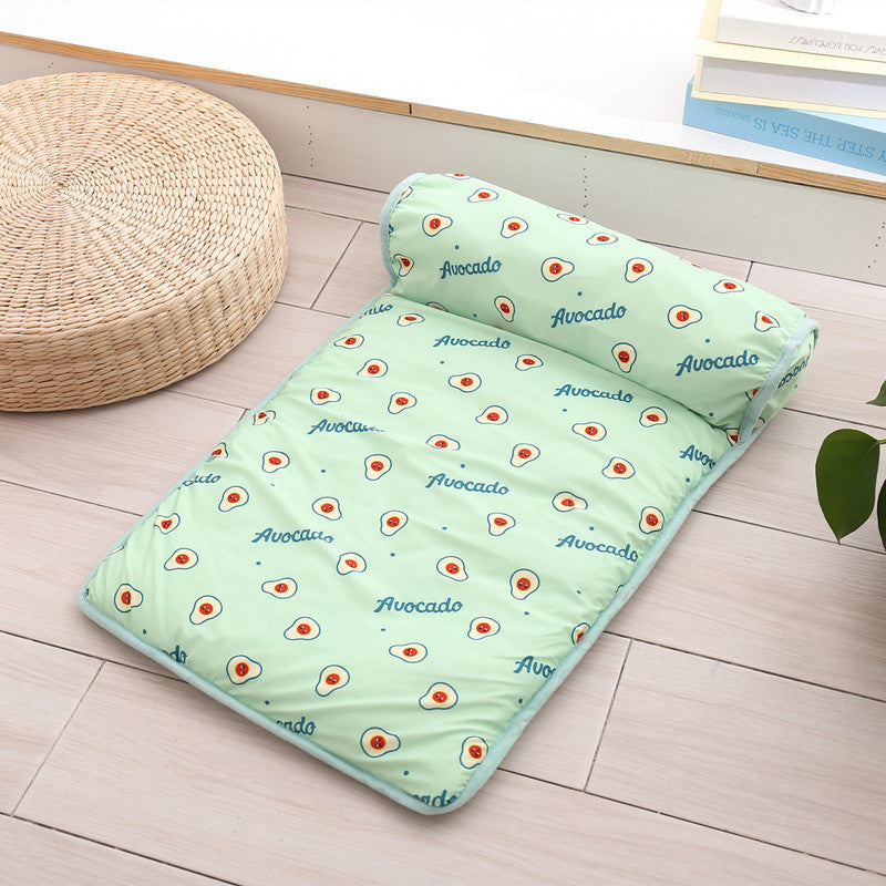 Ice Silk Cooling Mat with Pillow for Dogs and Cats
