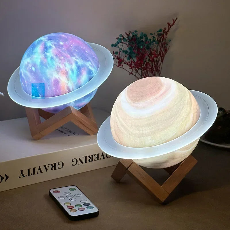 Galaxy Saturn Bluetooth Speaker and Night Light with Remote Control