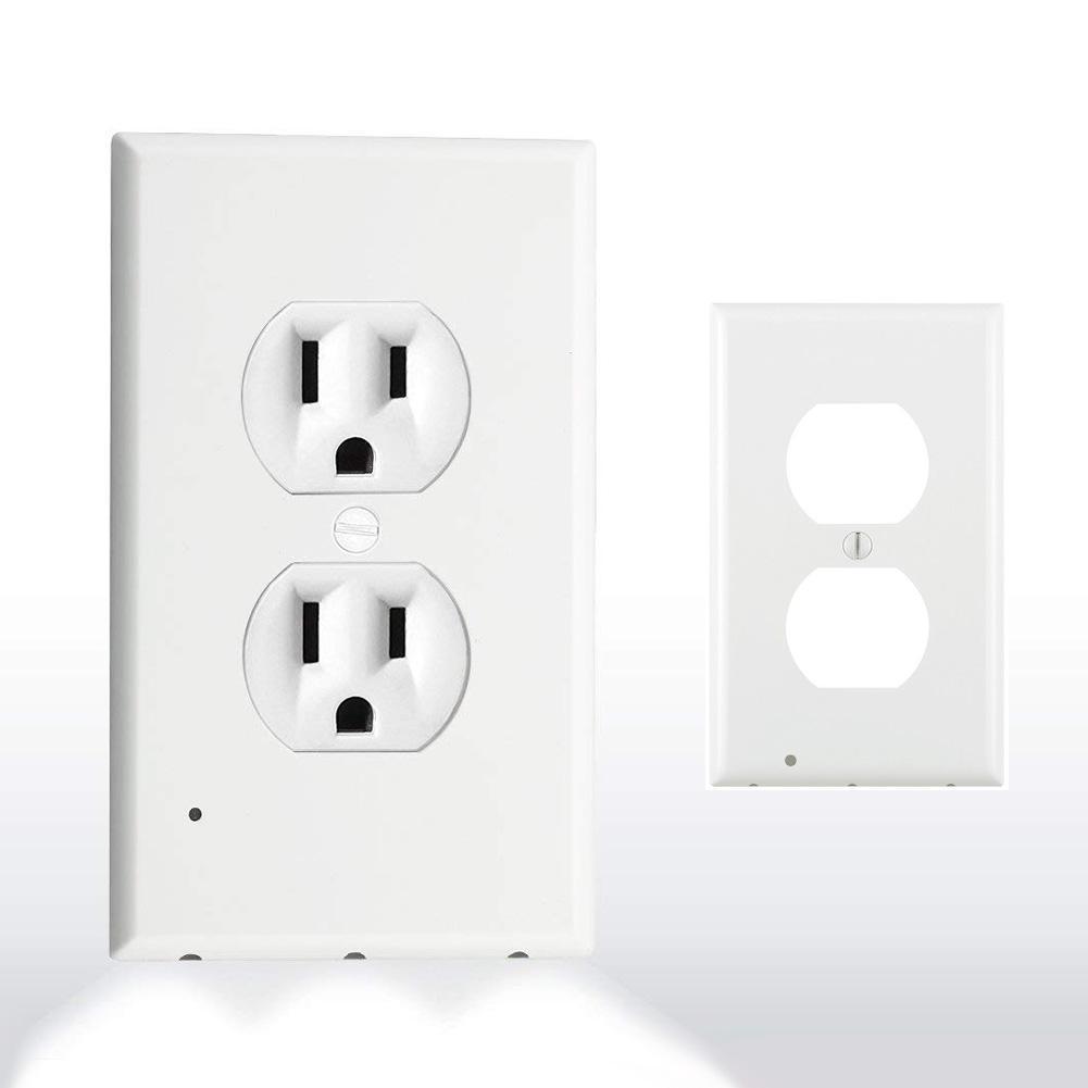 LED Night Light Outlet Wall Plate with Light Sensor