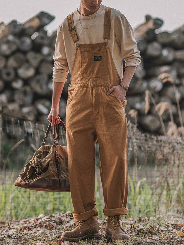 Slim Fit Cotton Duck Chore Overalls with Pockets