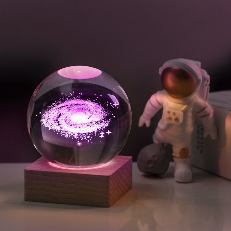 3D Galaxy Crystal Ball Night Light