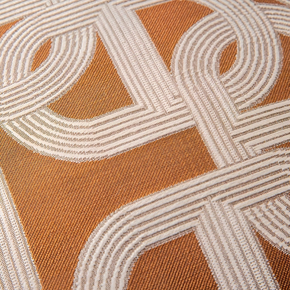 Embroidered Modern Interlock Pattern Cushion Cover