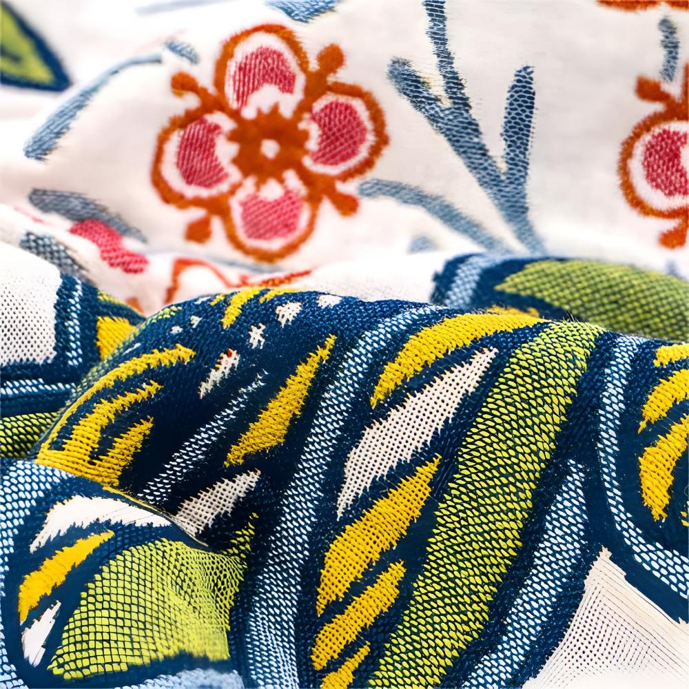 Reversible Floral Cotton Bath Towel