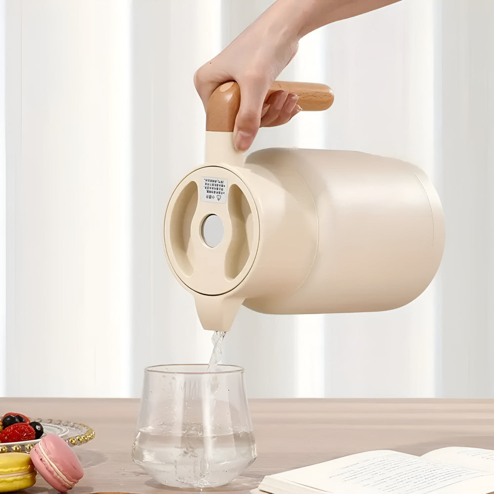 Premium Insulated Wooden Handle Carafe 1.3L