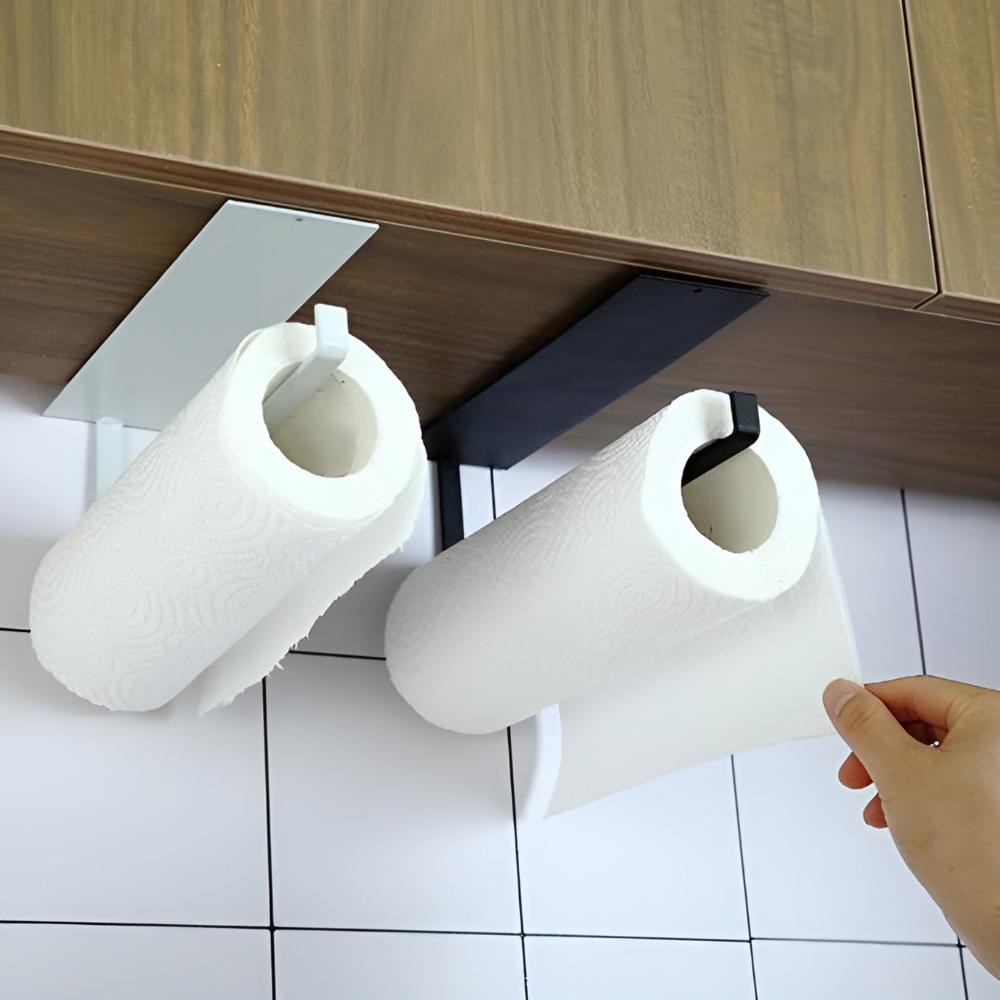 Adhesive Wall-Mounted Paper Towel Holder in Durable Iron