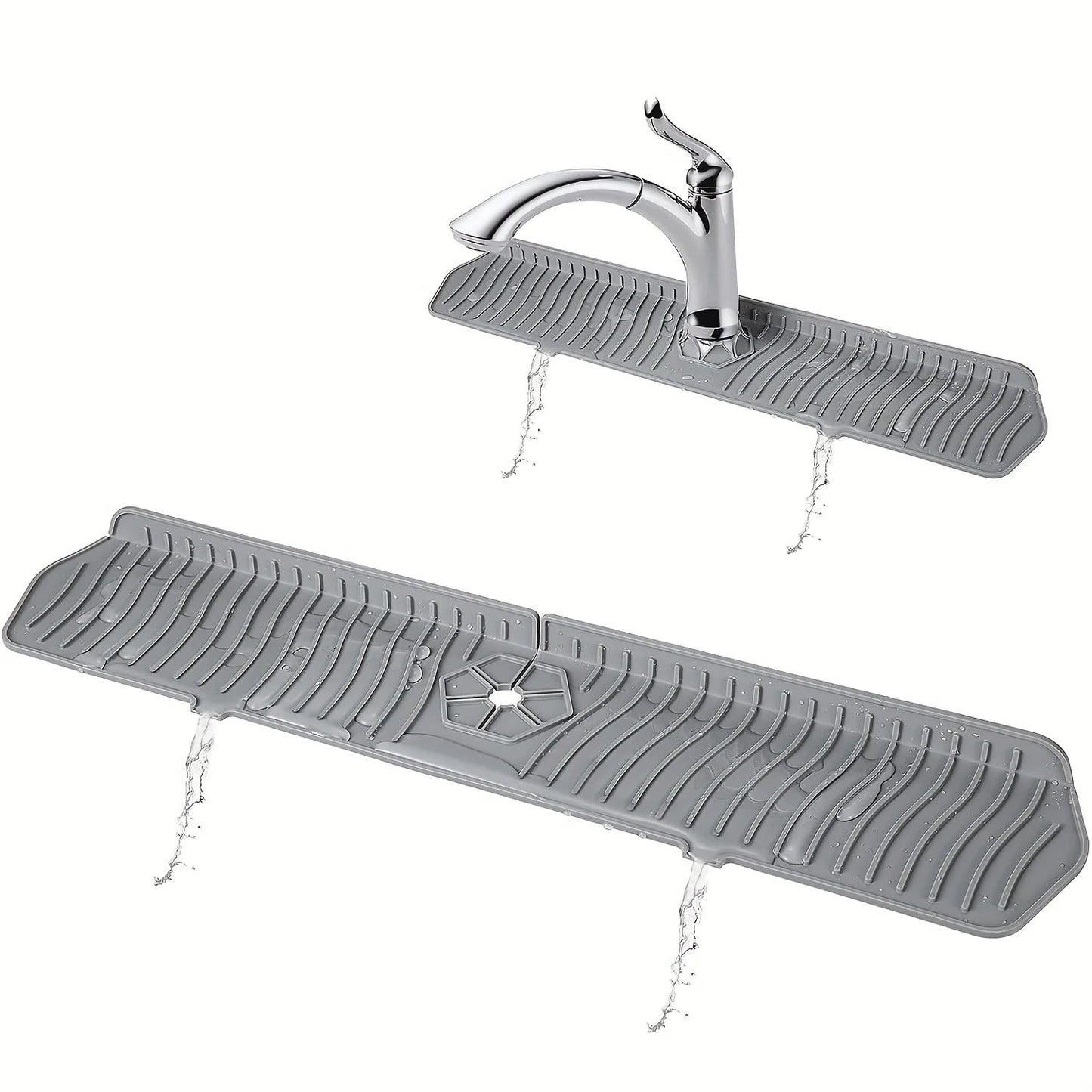Silicone Kitchen Sink Splash Guard with Drainage Channels