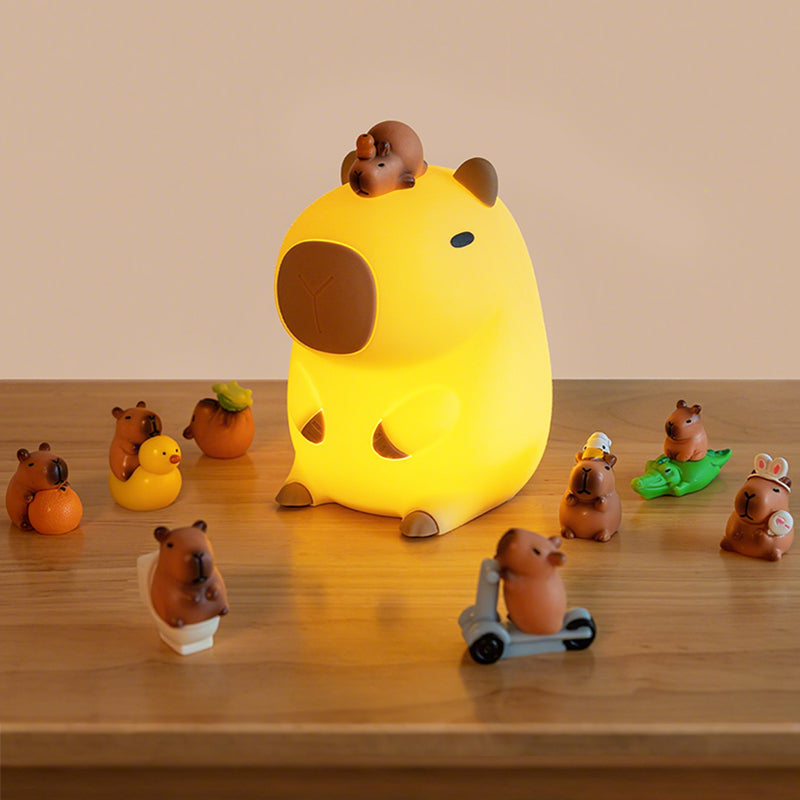 Capybara Squishy Night Light with Touch Activation and Timer