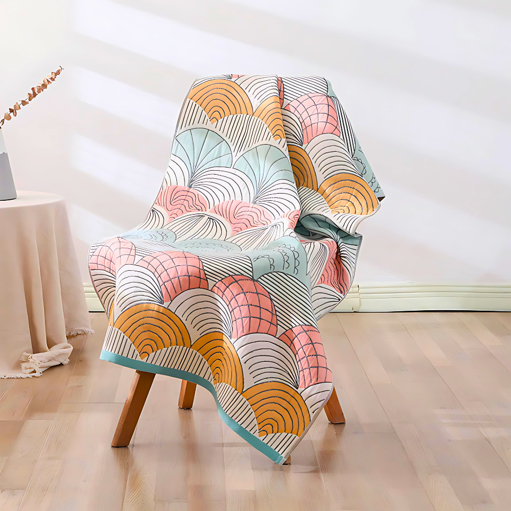 Jacquard Cotton Shell Print Bath Towel