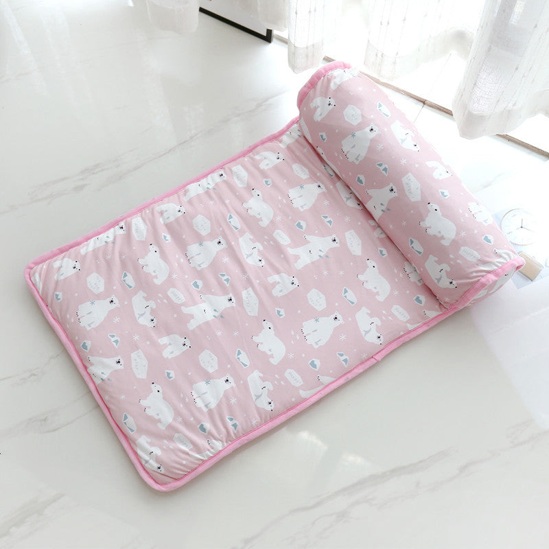 Ice Silk Cooling Mat with Pillow for Small Dogs and Cats
