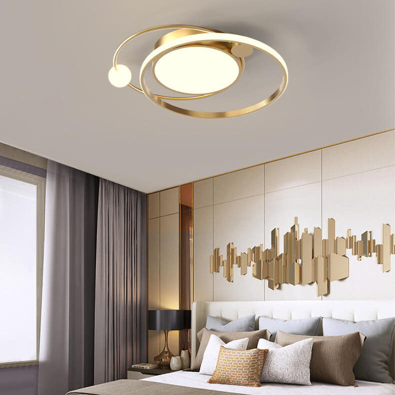 Nordic Round LED Flush Mount Ceiling Light in Black, Gold, or White