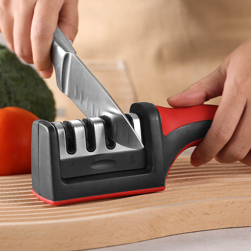Four-Stage Knife Sharpener with Non-Slip Base
