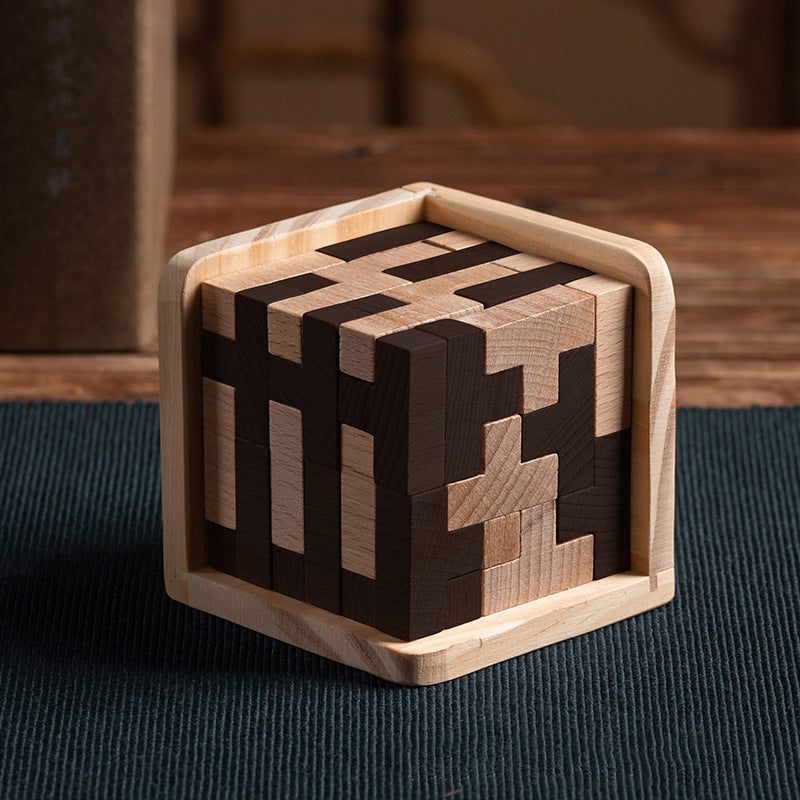 Wooden T-Shaped Puzzle Brain Teaser Toy