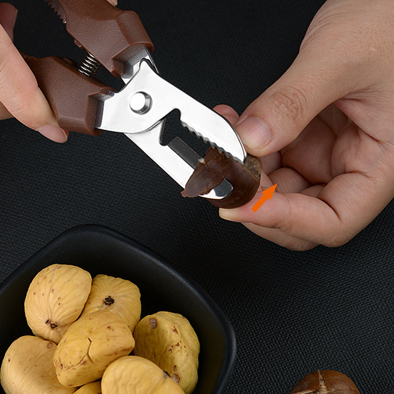 Stainless Steel Chestnut Peeling Tool with Ergonomic Handle