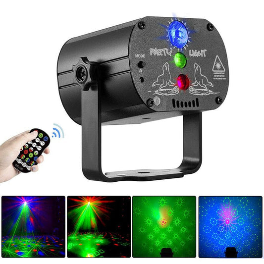 LED Laser Stage Light with Remote Control and Multiple Color Effects
