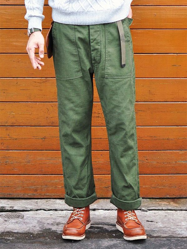 Men's Casual Straight Pants with Adjustable Waist