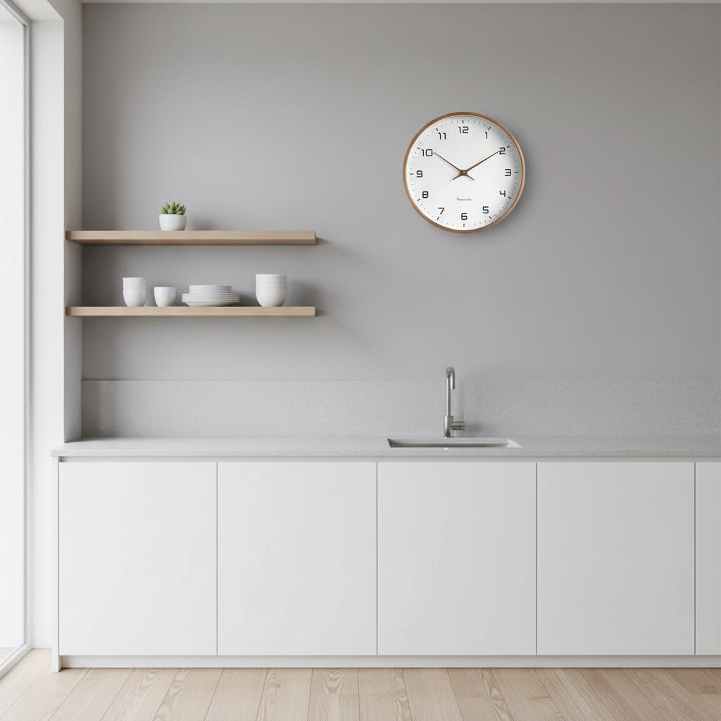 Scandinavian Minimalist Wooden Wall Clock with Silent Mechanism