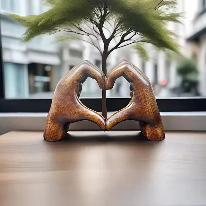 Handcrafted Wooden Heart Sculpture for Home Decor