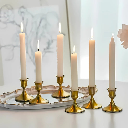 Vintage-Inspired Shimmering Candle Holders Set of 2