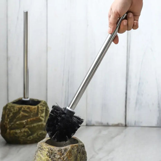 Stone-Inspired Ceramic Toilet Brush with Holder