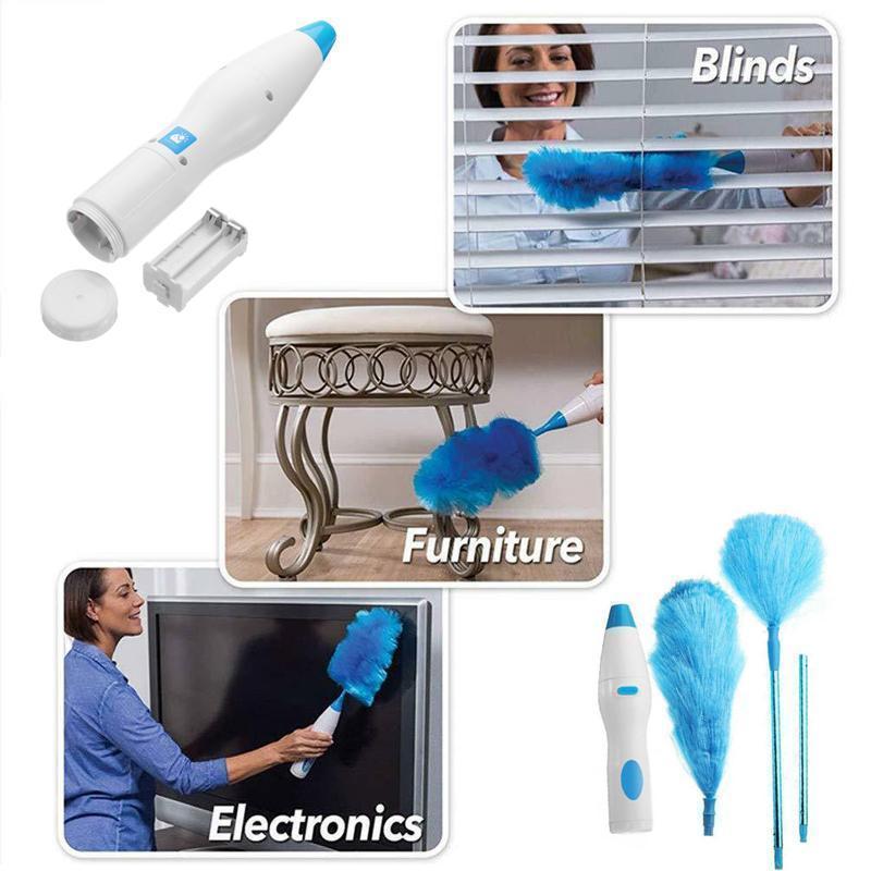 360° Rotating Electric Spin Duster with Microfiber Brushes