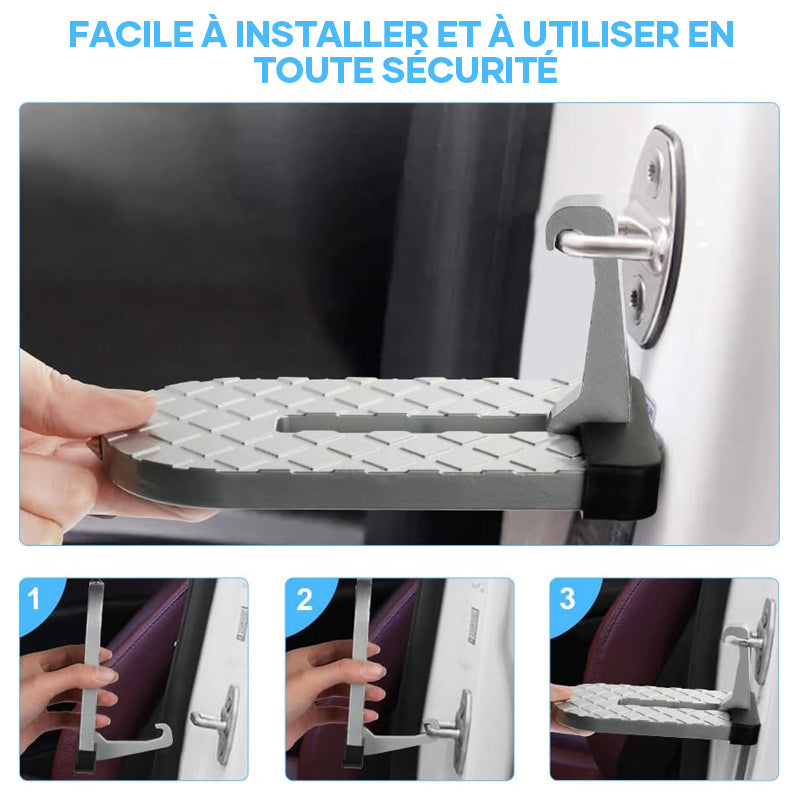 U-Shaped Car Doorstep with Safety Hammer and Non-Slip Design