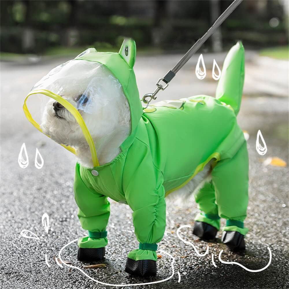 Waterproof Full Body Dog Raincoat with Animal Design