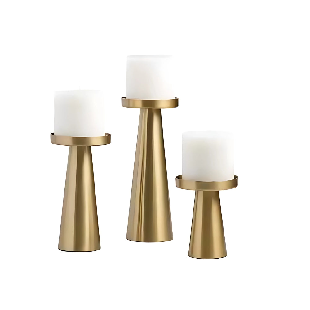 Handcrafted Brass Candle Holders Set of 3