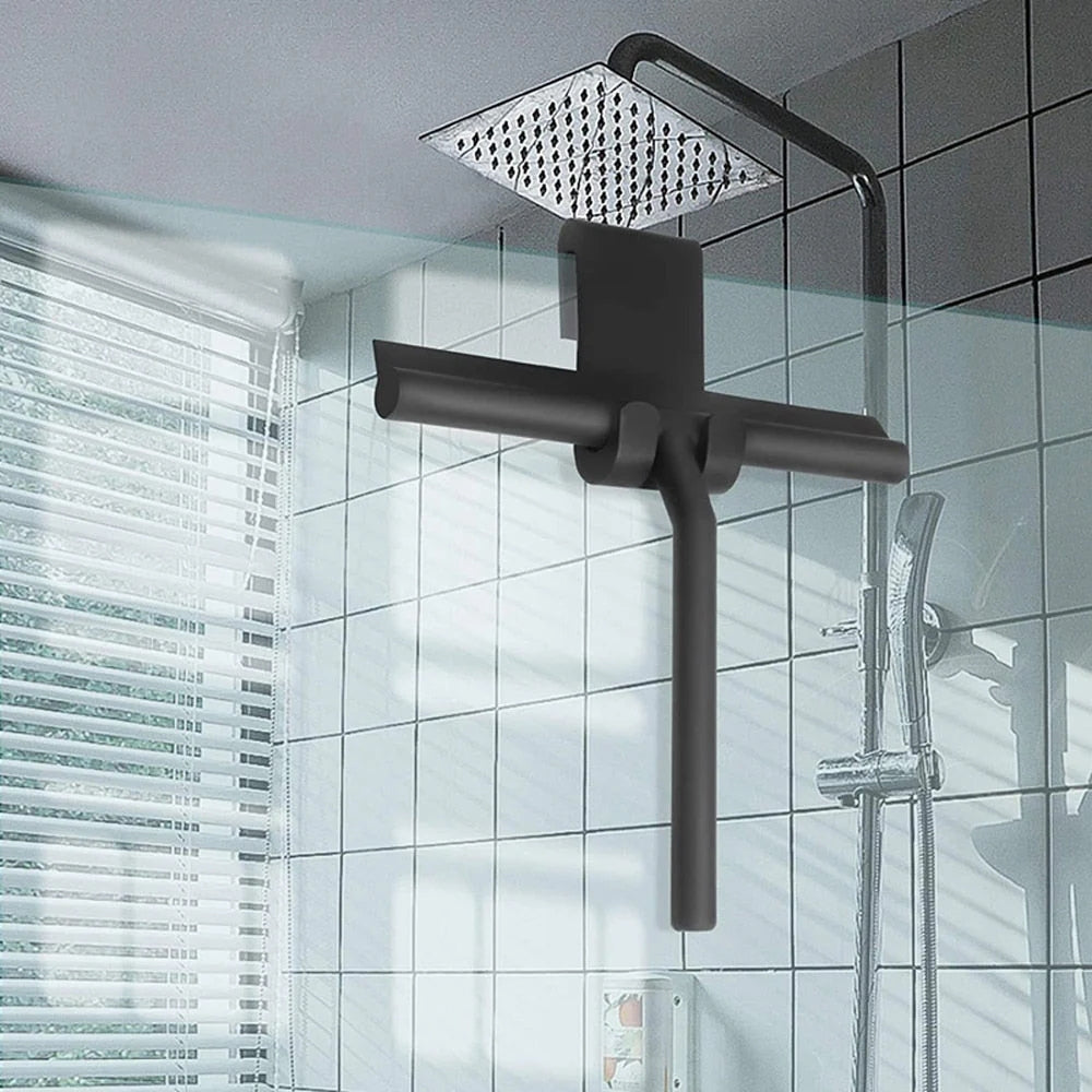 Silicone-Coated Modern Shower Squeegee with Hook